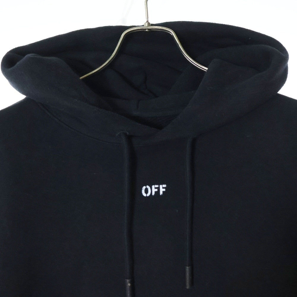 OFF-WHITE(オフホワイト) Diagonal Skulls Graphic Hoodie ダイアゴナルスカルス グラフィックフーディー ロゴプリントプルオーバーパーカー OMBB037S19D25017 ブラック