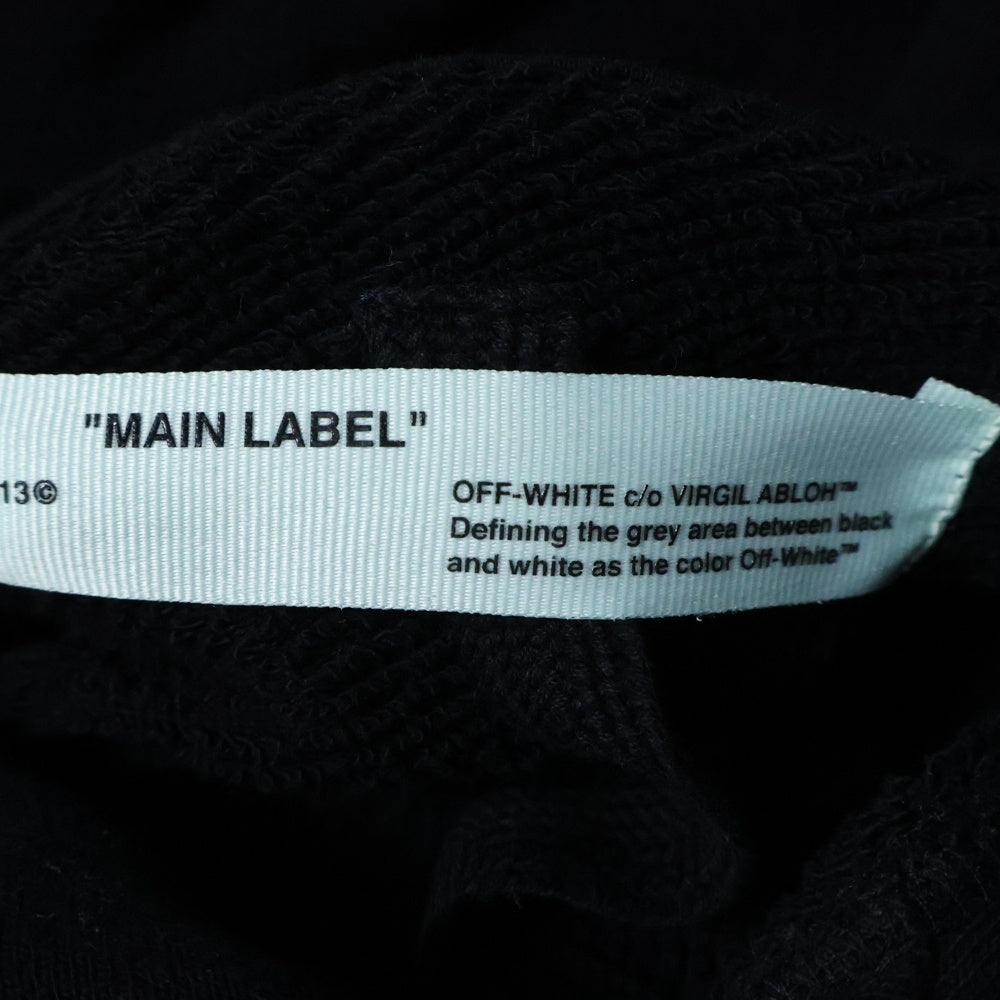 OFF-WHITE(オフホワイト) Diagonal Skulls Graphic Hoodie ダイアゴナルスカルス グラフィックフーディー ロゴプリントプルオーバーパーカー OMBB037S19D25017 ブラック