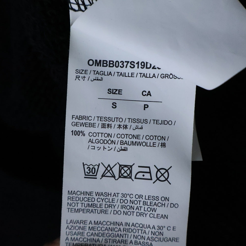 OFF-WHITE(オフホワイト) Diagonal Skulls Graphic Hoodie ダイアゴナルスカルス グラフィックフーディー ロゴプリントプルオーバーパーカー OMBB037S19D25017 ブラック