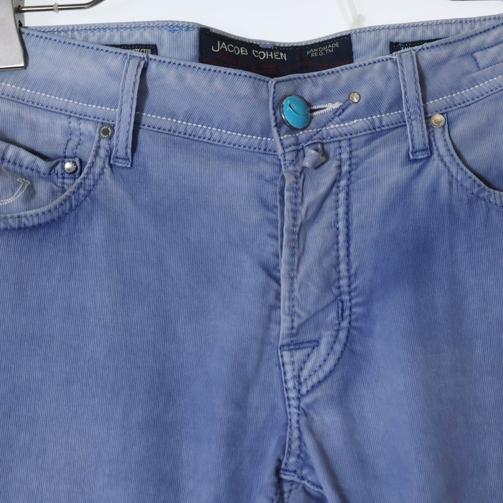 JACOB COHEN(ヤコブ コーエン) J622 コーデュロイパンツ ボタン装飾スリムフィットパンツ ネイビー