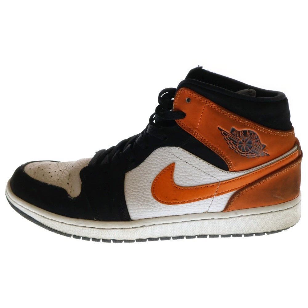 NIKE(ナイキ) Air Jordan 1 Mid Shattered Backboard エアジョーダン1 ミッド シャッタードバックボード ミッドカットスニーカー US10/28cm 554724-058 オレンジ