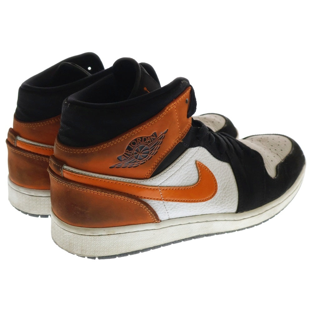 NIKE(ナイキ) Air Jordan 1 Mid Shattered Backboard エアジョーダン1 ミッド シャッタードバックボード ミッドカットスニーカー US10/28cm 554724-058 オレンジ