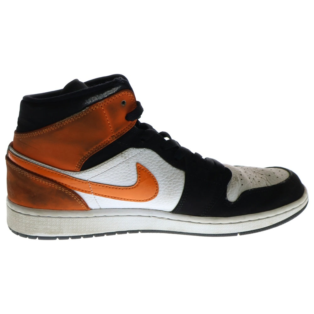 NIKE(ナイキ) Air Jordan 1 Mid Shattered Backboard エアジョーダン1 ミッド シャッタードバックボード ミッドカットスニーカー US10/28cm 554724-058 オレンジ