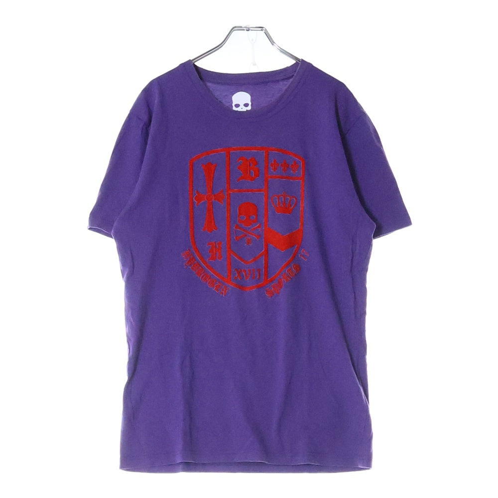 HYDROGEN SPORTS WEAR(ハイドロゲンスポーツウエア) Skull Felt Logo T-Shirts スカルフェルトロゴTシャツ パープル
