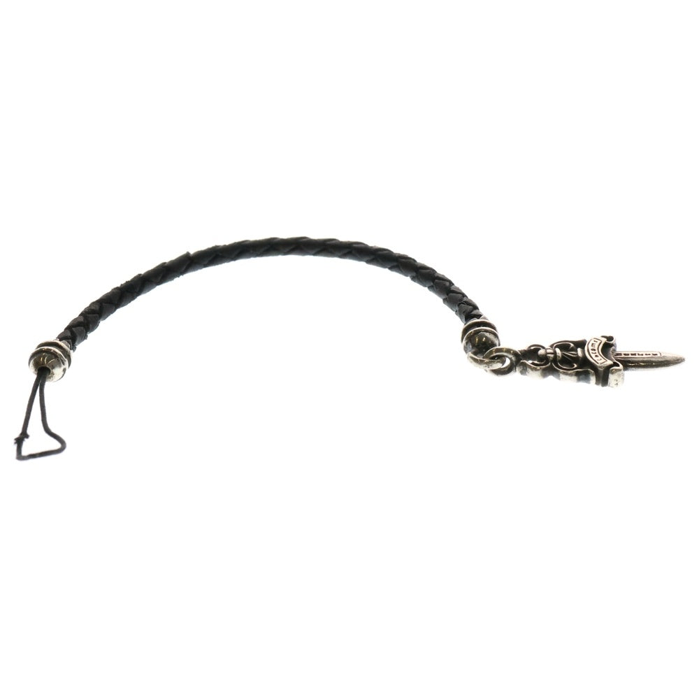 CHROME HEARTS(クロムハーツ) PHNSTRP DAGGER フォンストラップ ダガーチャーム付きレザー携帯ストラップ シルバー