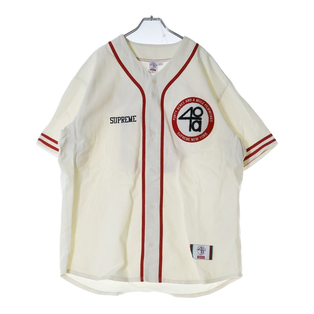 SUPREME(シュプリーム) 25SS ×40 Acres Twill Baseball Jersey 40エーカーズズツイルベースボールジャージー ナチュラル 半袖シャツ アイボリー