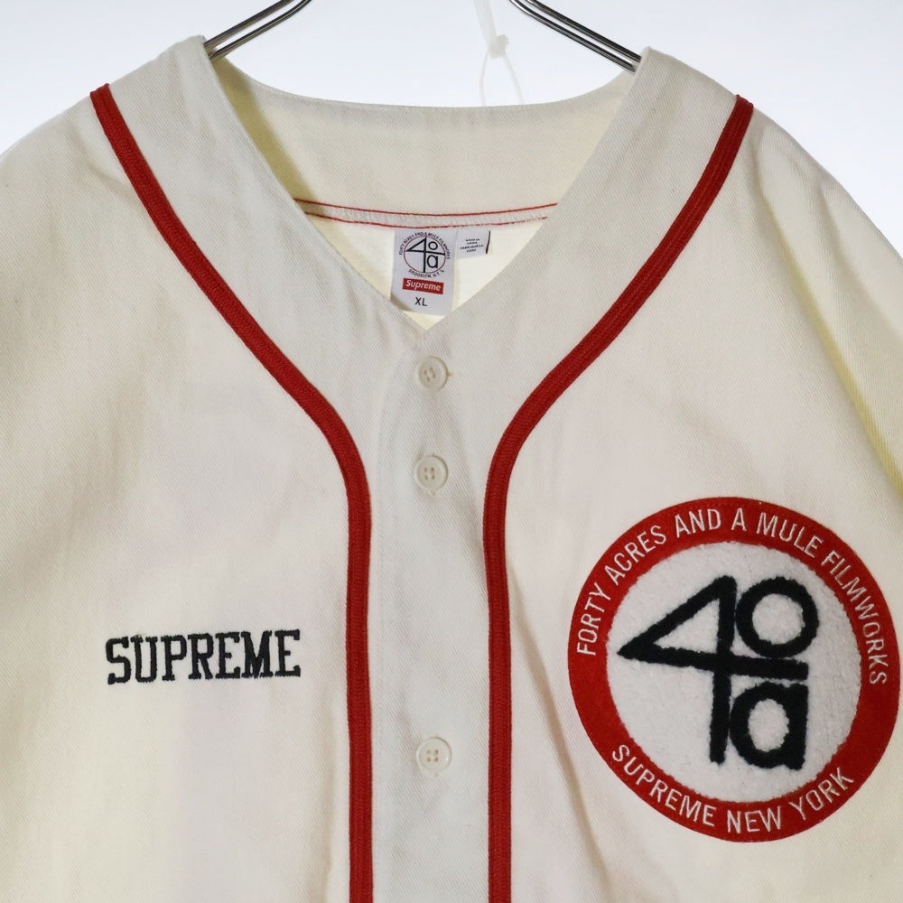 SUPREME(シュプリーム) 25SS ×40 Acres Twill Baseball Jersey 40エーカーズズツイルベースボールジャージー ナチュラル 半袖シャツ アイボリー