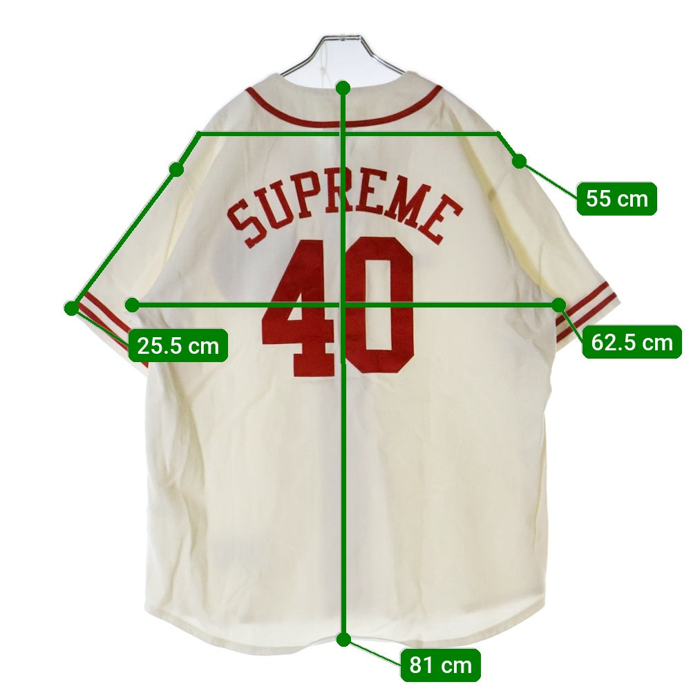 SUPREME(シュプリーム) 25SS ×40 Acres Twill Baseball Jersey 40エーカーズズツイルベースボールジャージー ナチュラル 半袖シャツ アイボリー