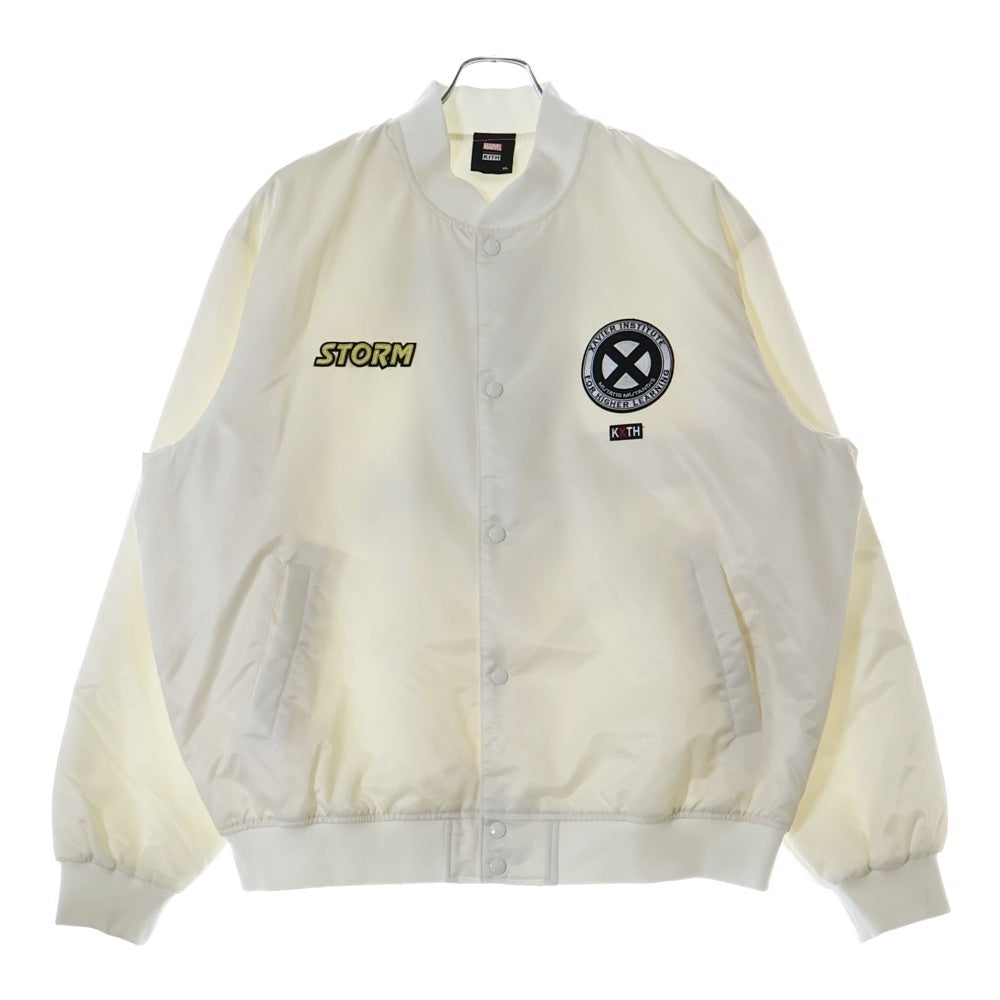 KITH(キス) 23AW MARVEL For X-Men Storm Satin Bomber Jacket マーベル サテンボンバージャケット ホワイト KHM010318