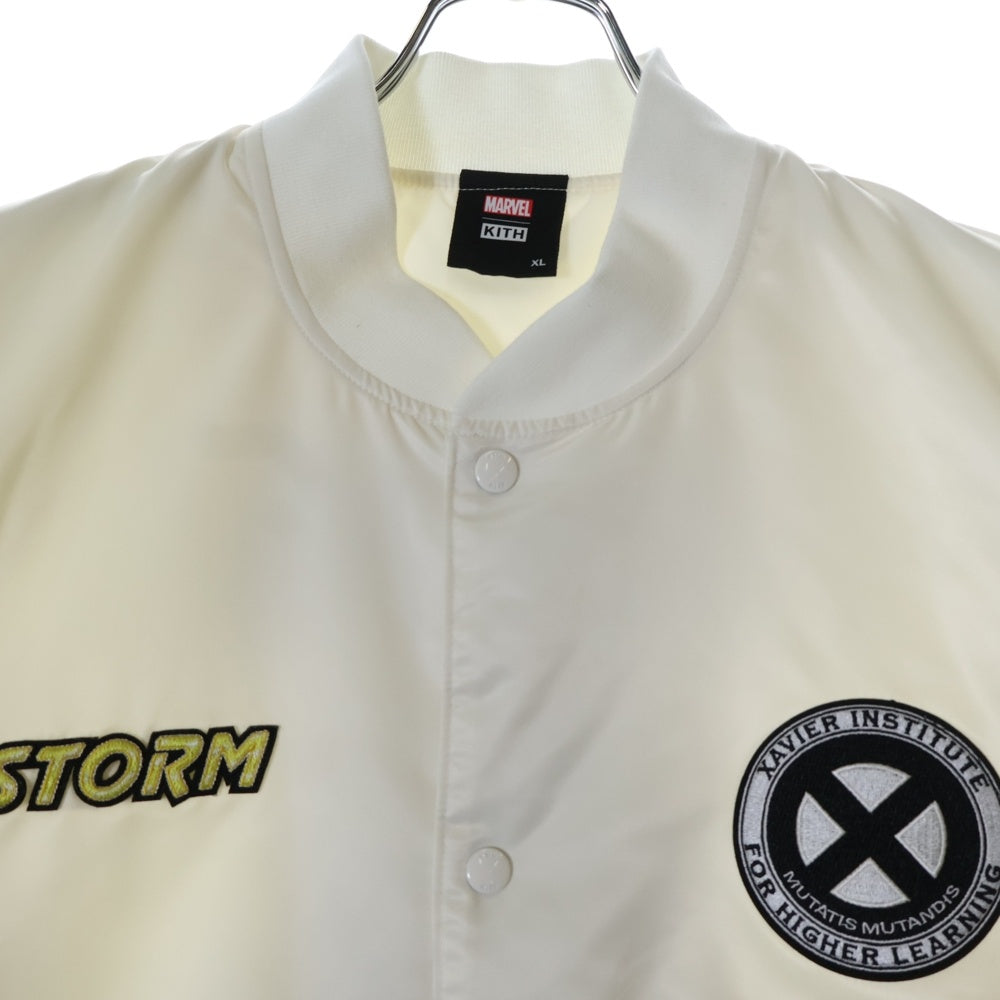 KITH(キス) 23AW MARVEL For X-Men Storm Satin Bomber Jacket マーベル サテンボンバージャケット ホワイト KHM010318
