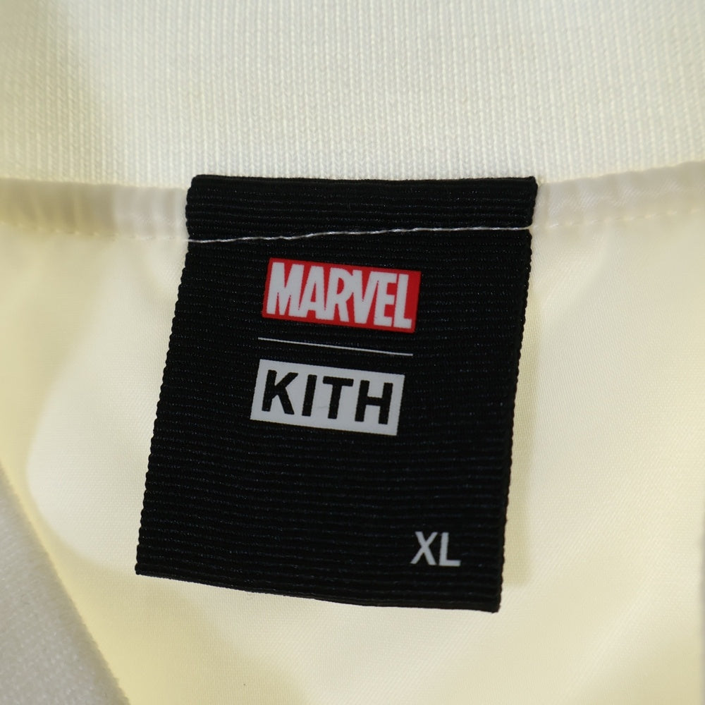 KITH(キス) 23AW MARVEL For X-Men Storm Satin Bomber Jacket マーベル サテンボンバージャケット ホワイト KHM010318