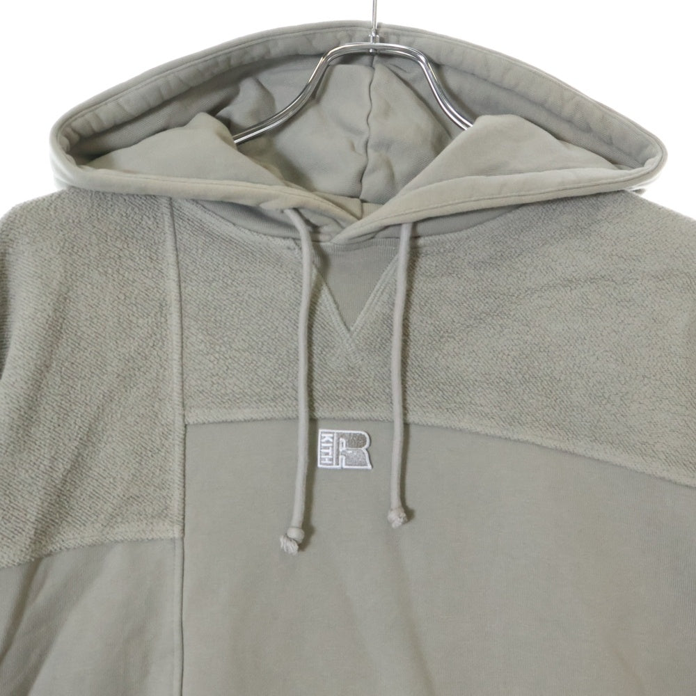 KITH(キス) 21AW Russell Athletic Reverse Patchwork Williams 3 Hoodie ラッセルアスレティック リバースパッチワーク プルオーバースウェットパーカー KHM030008