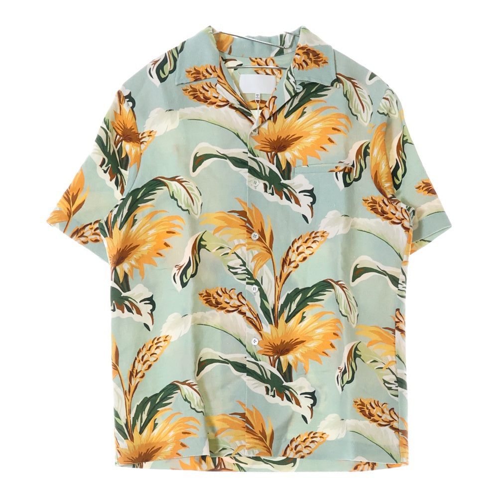 Maison Margiela(メゾンマルジェラ) 23AW Floral Shirt 花柄 リネン半袖シャツ ブルー S67DR0001 S78219