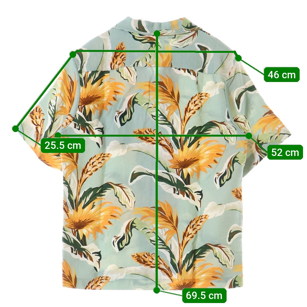 Maison Margiela(メゾンマルジェラ) 23AW Floral Shirt 花柄 リネン半袖シャツ ブルー S67DR0001 S78219