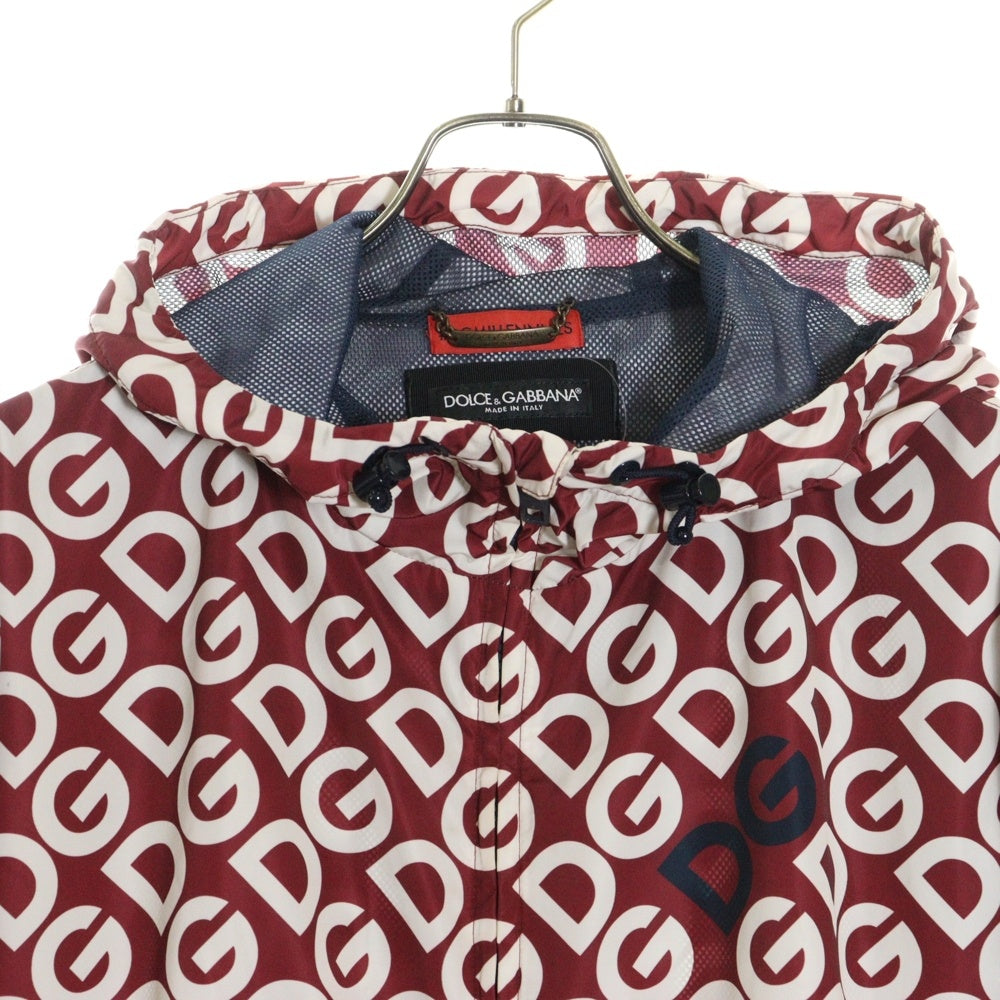 DOLCE & GABBANA(ドルチェアンドガッバーナ) Nylon Jacket 総柄ナイロントラックジャケット レッド GPQP0T HSM1D