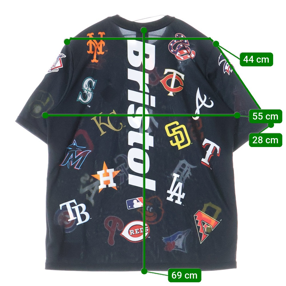 F.C.R.B.(エフシーアールビー) 21AW MLB TOUR ALL TEAM BIG TEE メジャーリーグ ツアー オールチーム 半袖Tシャツ ブラック FCRB-212017