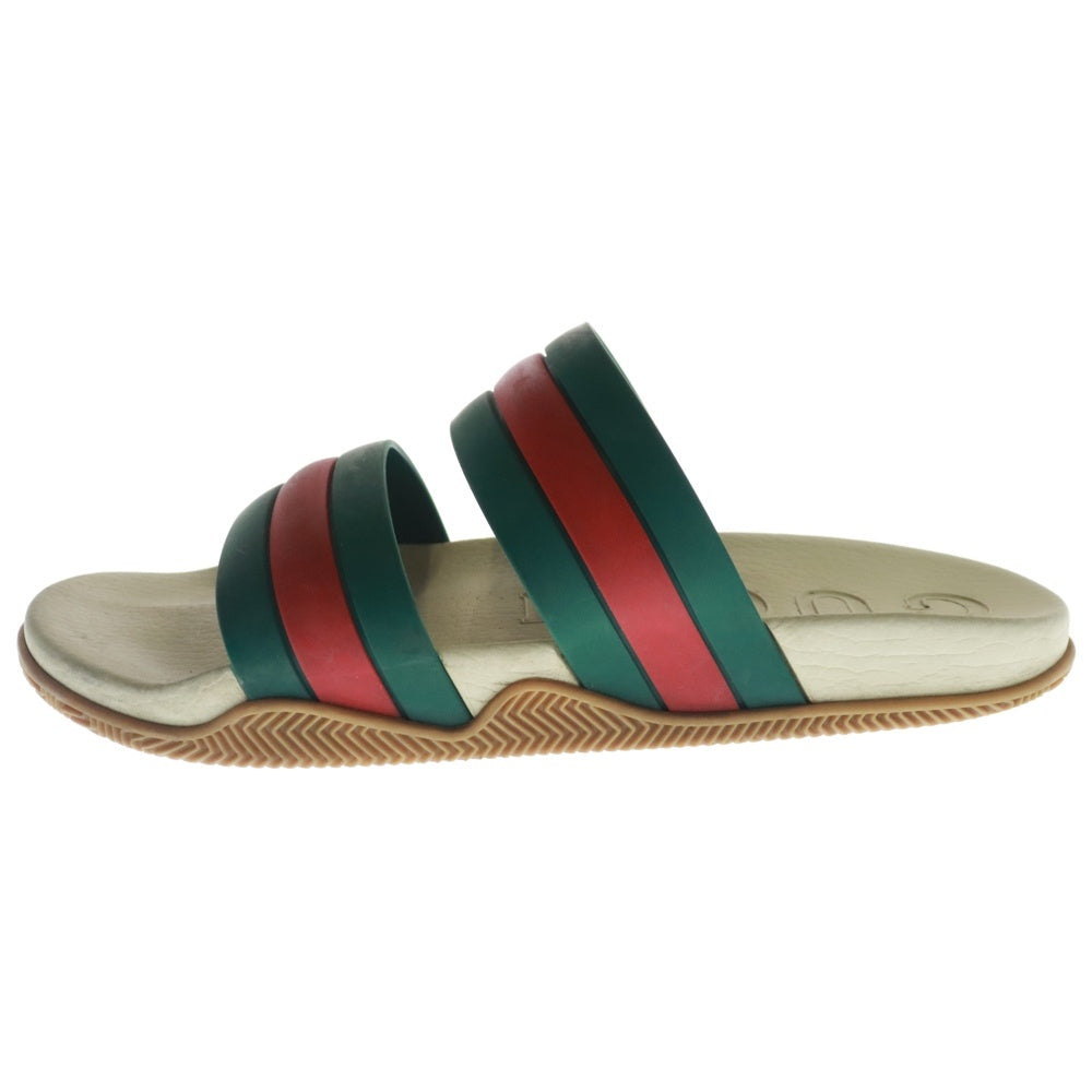 GUCCI(グッチ) 22SS シェリーライン ラバー サンダル レッド/グリーン 692381