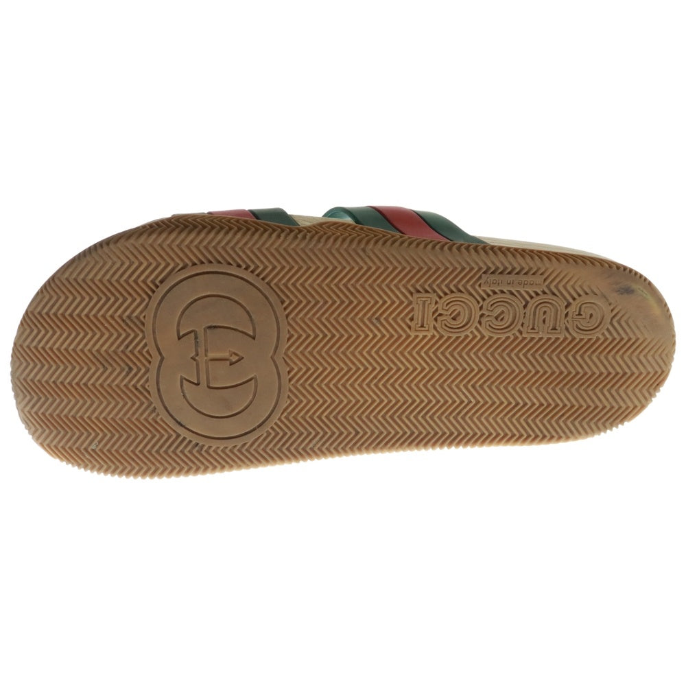 GUCCI(グッチ) 22SS シェリーライン ラバー サンダル レッド/グリーン 692381