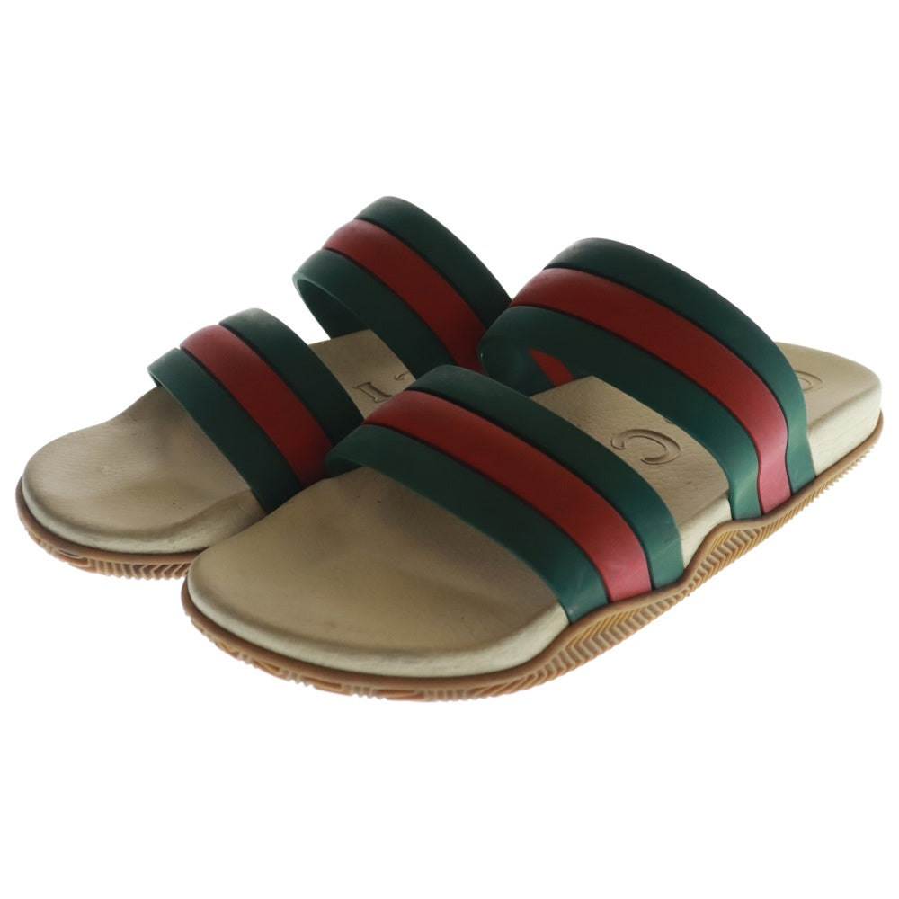 GUCCI(グッチ) 22SS シェリーライン ラバー サンダル レッド/グリーン 692381