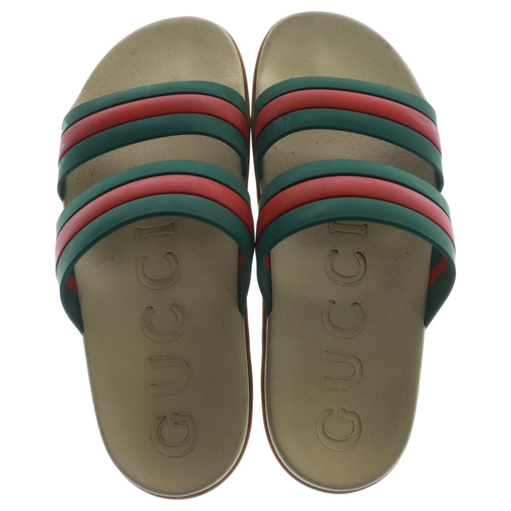 GUCCI(グッチ) 22SS シェリーライン ラバー サンダル レッド/グリーン 692381