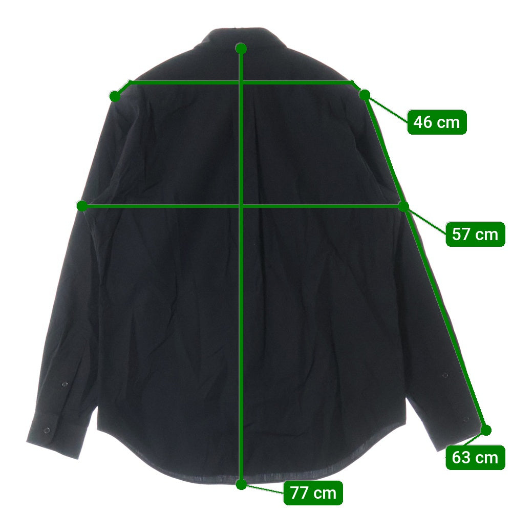 Yohji Yamamoto COSTUME D'HOMME(ヨウジヤマモト コスチュームドオム) SUIT BROAD U-CDH BASIC SHIRT ベーシック コットン 長袖シャツ ブラック HJ-B83-050