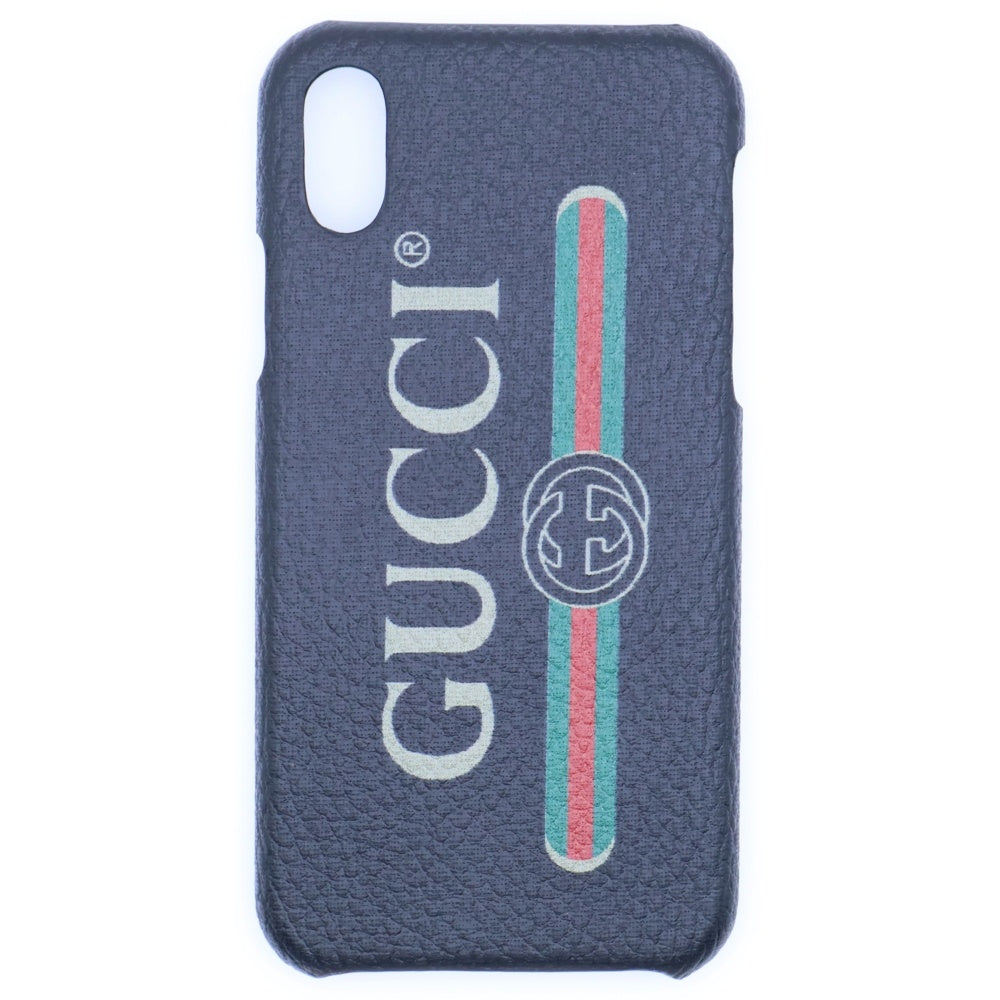 GUCCI(グッチ) シェリーライン iPhoneケース X/XS用 スマホカバー ブラック