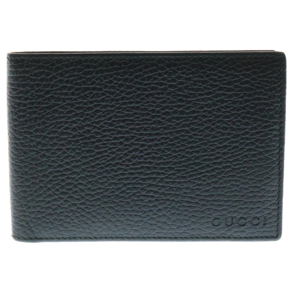 GUCCI(グッチ) ワンポイントロゴ レザーウォレット 二つ折り財布 ブラック 292534