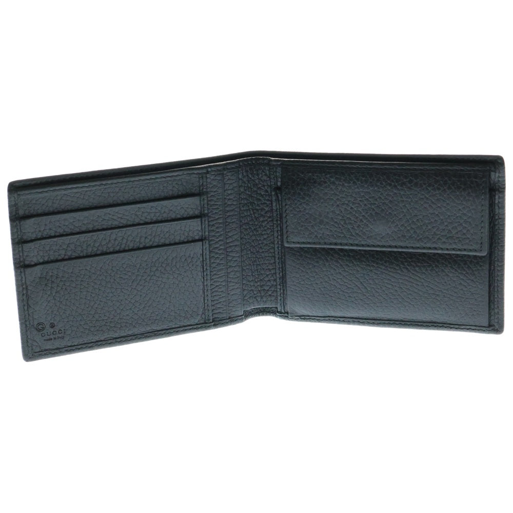 GUCCI(グッチ) ワンポイントロゴ レザーウォレット 二つ折り財布 ブラック 292534