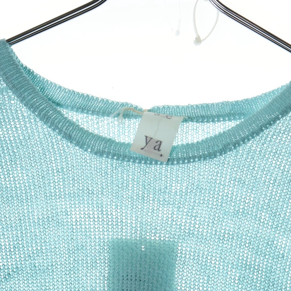 seya.(セヤ) KOMOREBI SWEATER メッシュ クルーネック長袖Tシャツ ロンT カットソー ブルー 23-080-310-9026-1-0