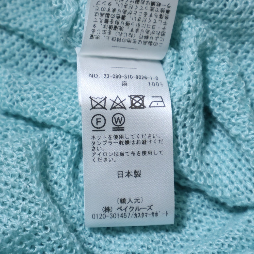 seya.(セヤ) KOMOREBI SWEATER メッシュ クルーネック長袖Tシャツ ロンT カットソー ブルー 23-080-310-9026-1-0