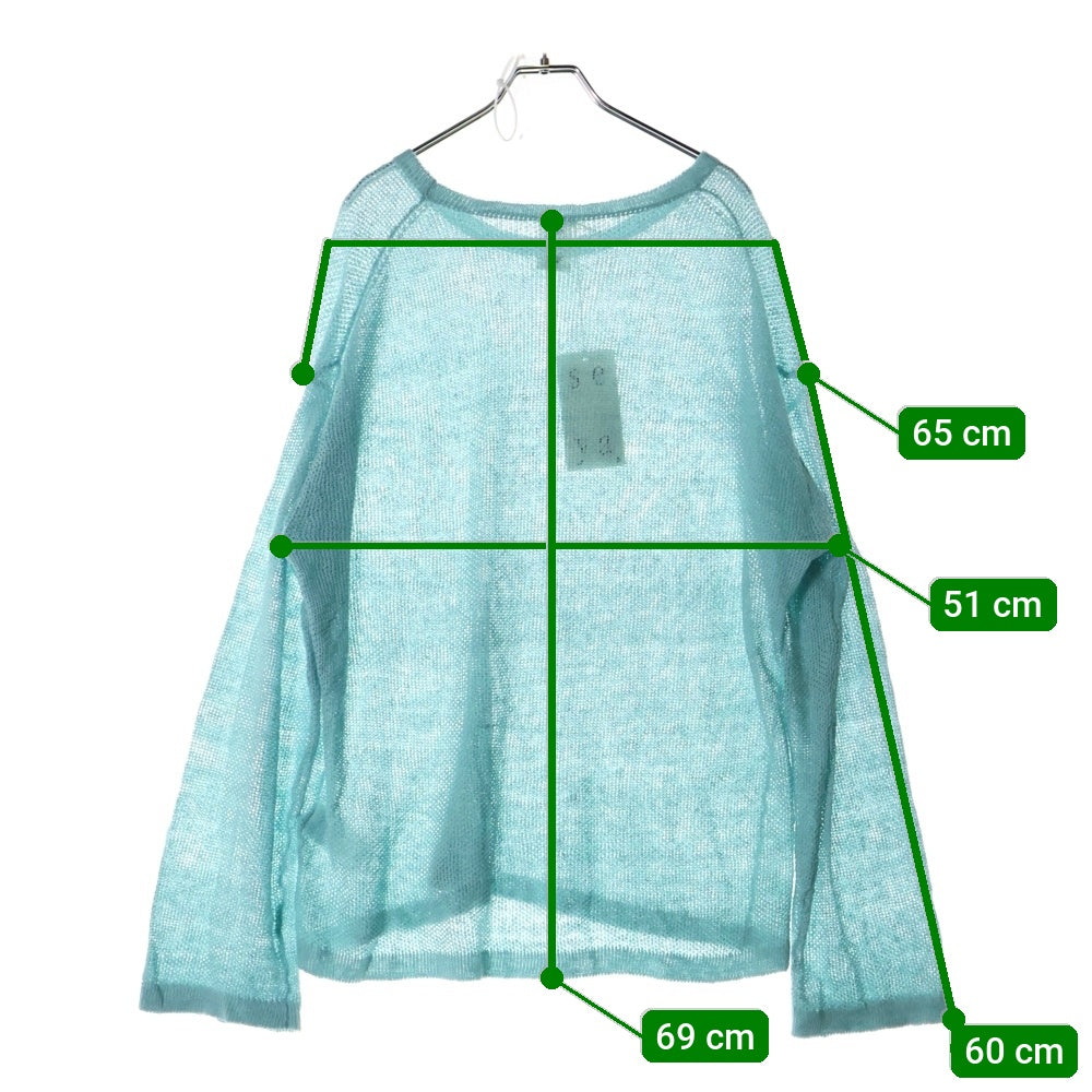 seya.(セヤ) KOMOREBI SWEATER メッシュ クルーネック長袖Tシャツ ロンT カットソー ブルー 23-080-310-9026-1-0