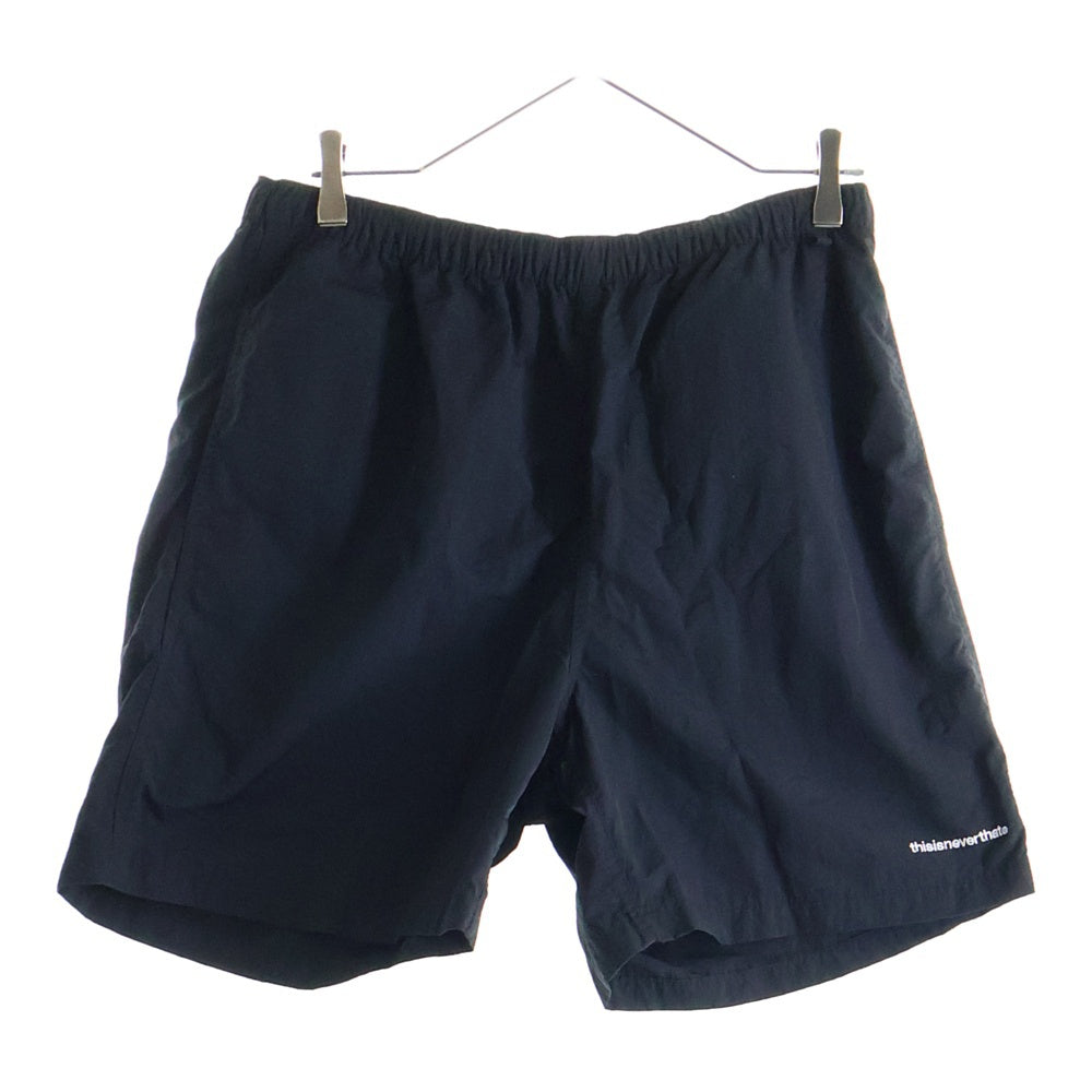 THISISNEVERTHAT(ディスイズネバーザット) 24SS Jogging Short ロゴ刺繍 ナイロンショーツ ハーフパンツ ブラック TN241WSONS04