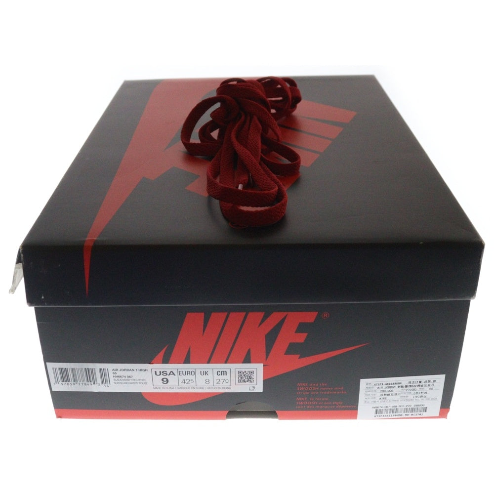 NIKE(ナイキ) AIR JORDAN1 85 BRED(2025) エアジョーダン1 ブレッド ハイカットスニーカー レッド US9/27cm HV6674-067