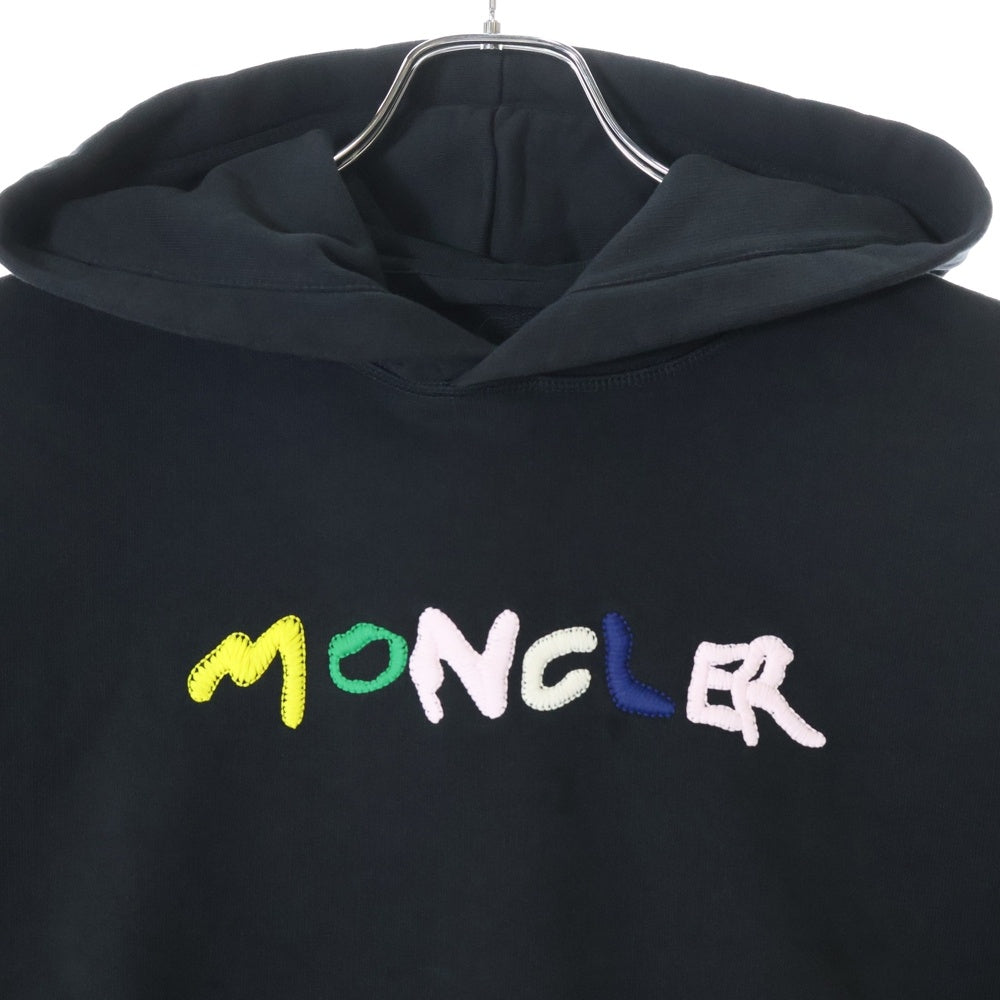 MONCLER(モンクレール) HOODIE ロゴ刺繍 プルオーバースウェットパーカー フーディー ブラック J10918G00020 899V4