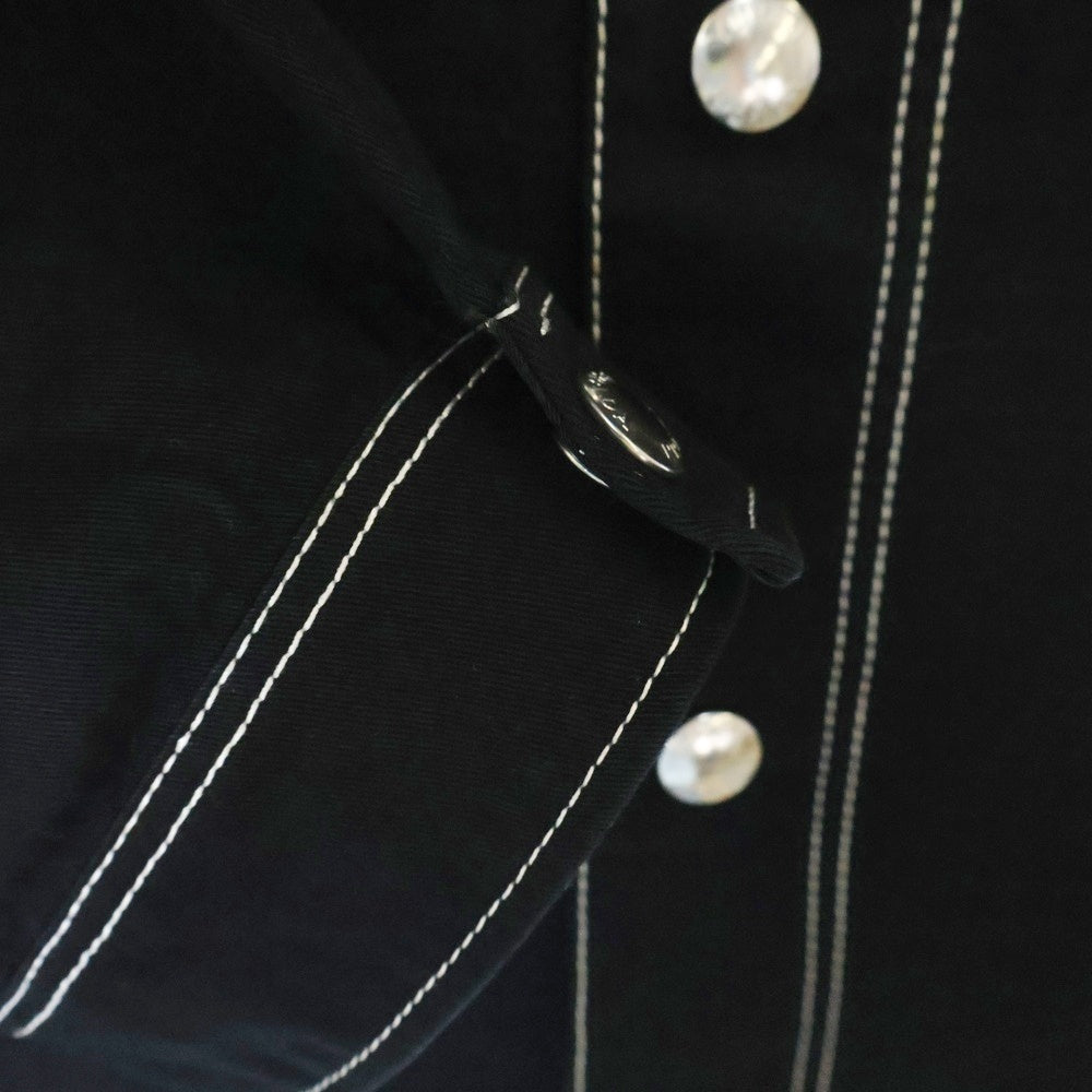 PRADA(プラダ) Overshirt トライアングルロゴ 長袖シャツ ブラック SC696 S232 108I