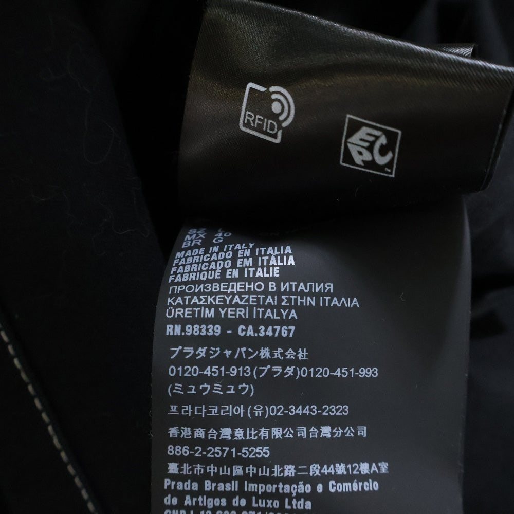 PRADA(プラダ) Overshirt トライアングルロゴ 長袖シャツ ブラック SC696 S232 108I