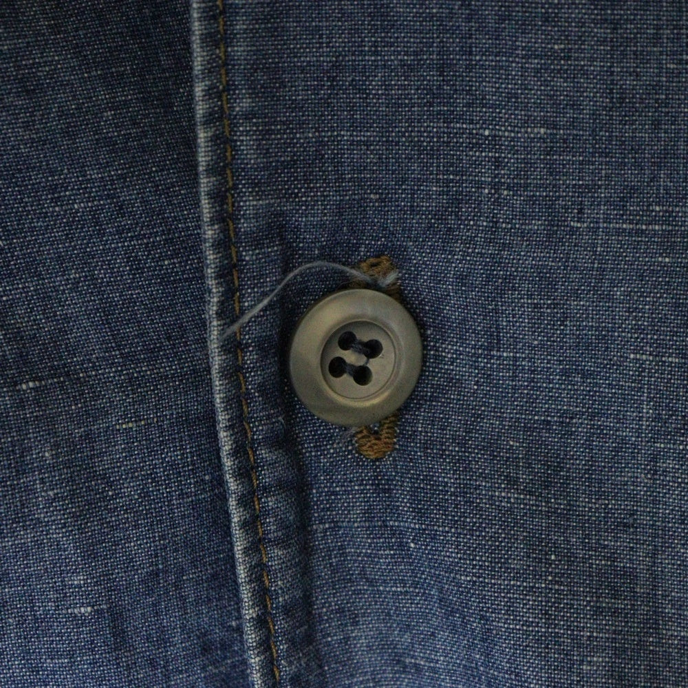 PRADA(プラダ) Denim Shirt トライアングルロゴ 半袖開襟デニムシャツ インディゴ GEC068 S212 12N1
