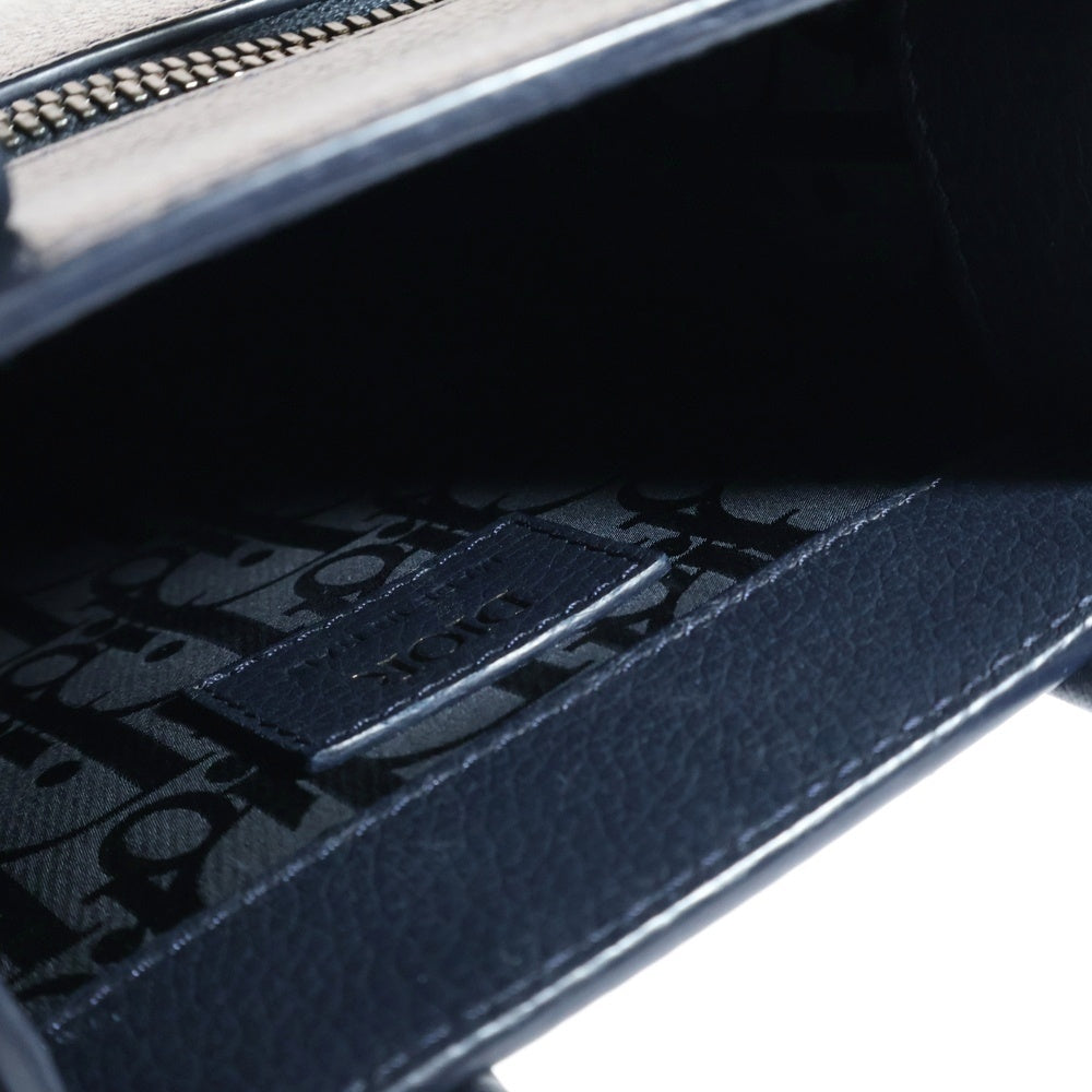 DIOR(ディオール) Otani Workshop Safari north South Mini Tote Bag 大谷工作室 レザーミニトートバッグ ハンドバッグ ショルダーバッグ ネイビー 2ESWS017DRY