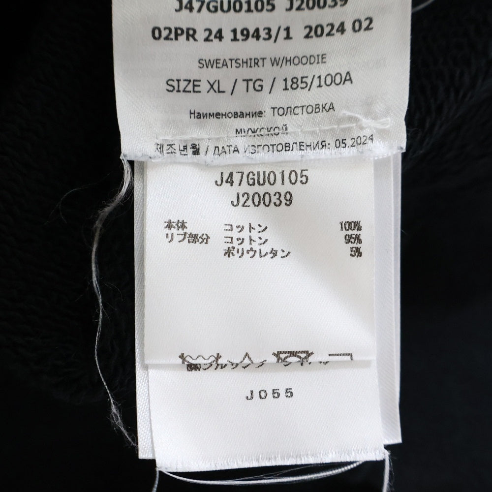 JIL SANDER +(ジルサンダープラス) 24AW Hoodie プルオーバースウェットパーカー フーディー ブラック J47GU0105 J20039