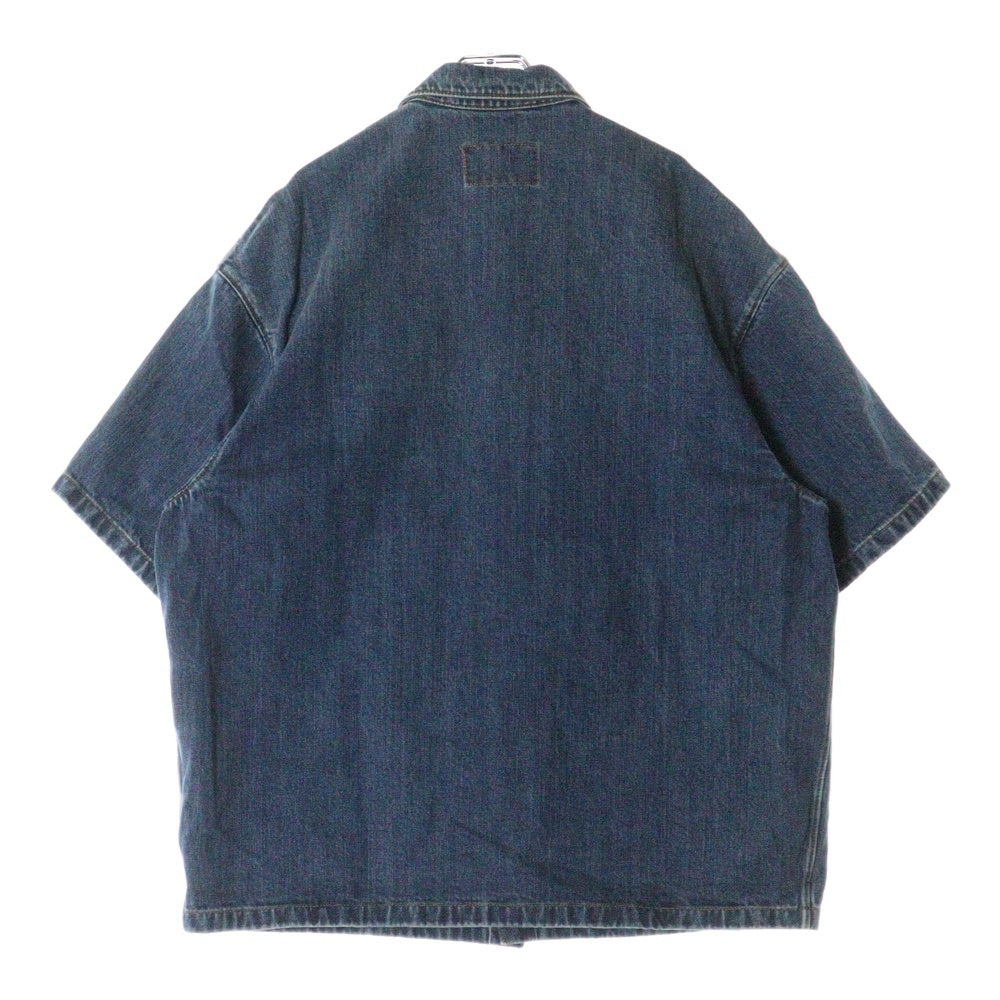 PRADA(プラダ) Denim Shirt トライアングルロゴ 半袖デニムシャツ インディゴ GEC067 S212 14EF
