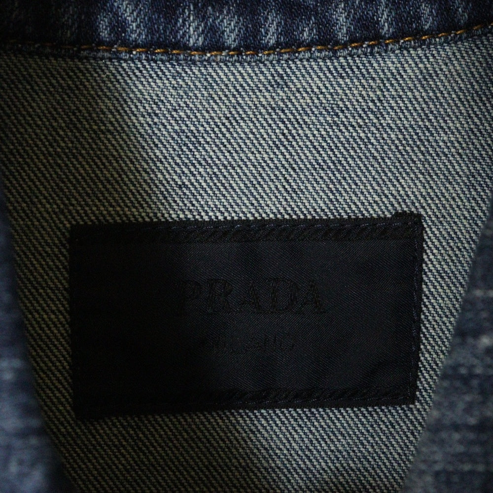 PRADA(プラダ) Denim Shirt トライアングルロゴ 半袖デニムシャツ インディゴ GEC067 S212 14EF