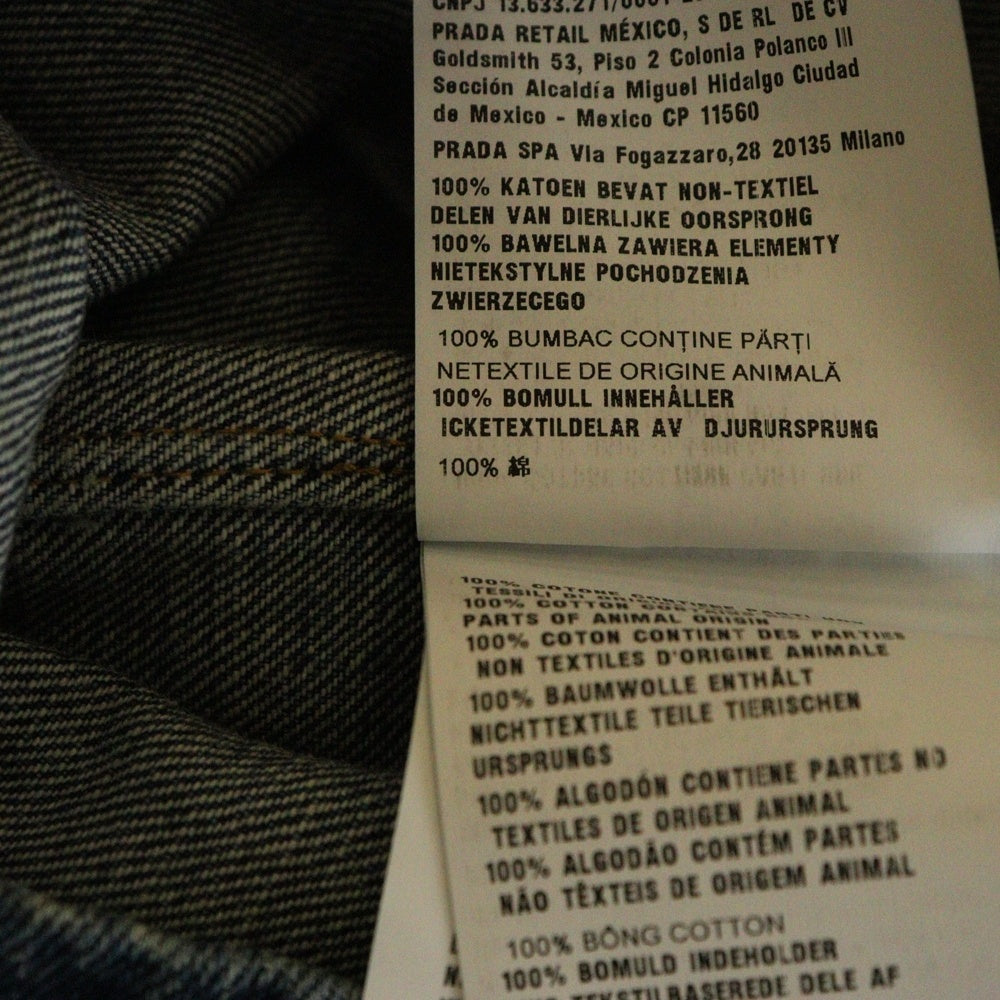 PRADA(プラダ) Denim Shirt トライアングルロゴ 半袖デニムシャツ インディゴ GEC067 S212 14EF