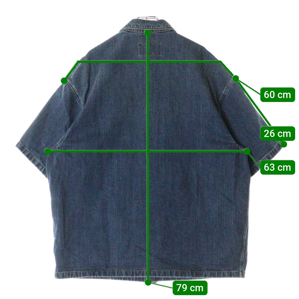 PRADA(プラダ) Denim Shirt トライアングルロゴ 半袖デニムシャツ インディゴ GEC067 S212 14EF