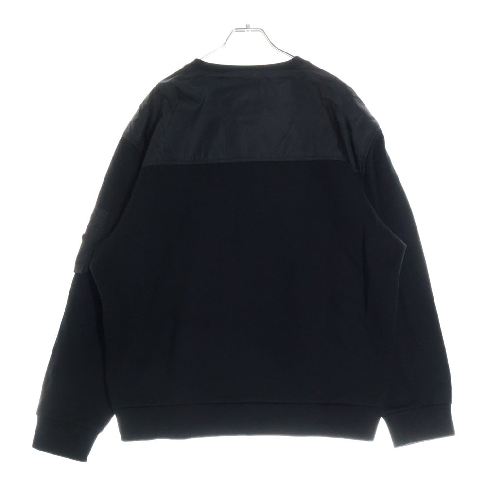 PRADA(プラダ) Re Nylon Sweatshirt ナイロン切替 クルーネックスウェットトレーナー ブラック UJL03C S000 11JE