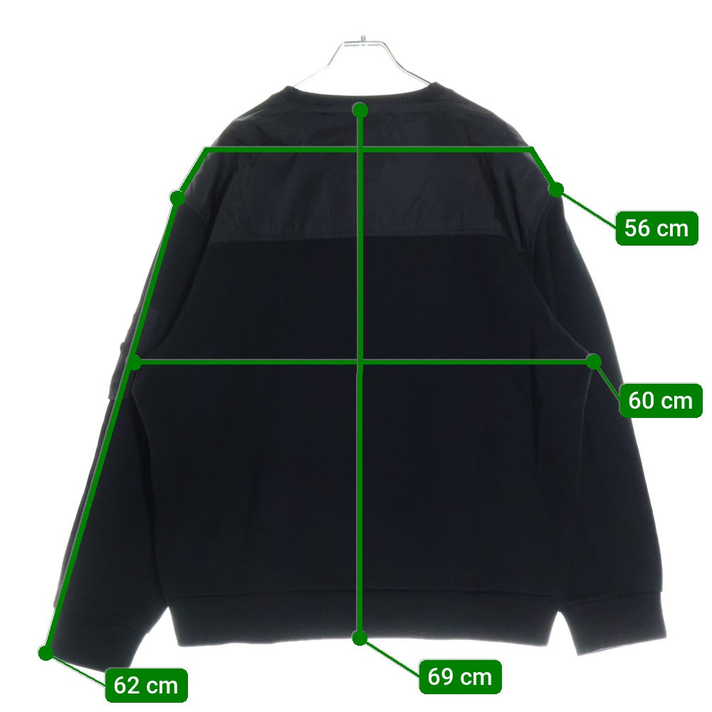 PRADA(プラダ) Re Nylon Sweatshirt ナイロン切替 クルーネックスウェットトレーナー ブラック UJL03C S000 11JE