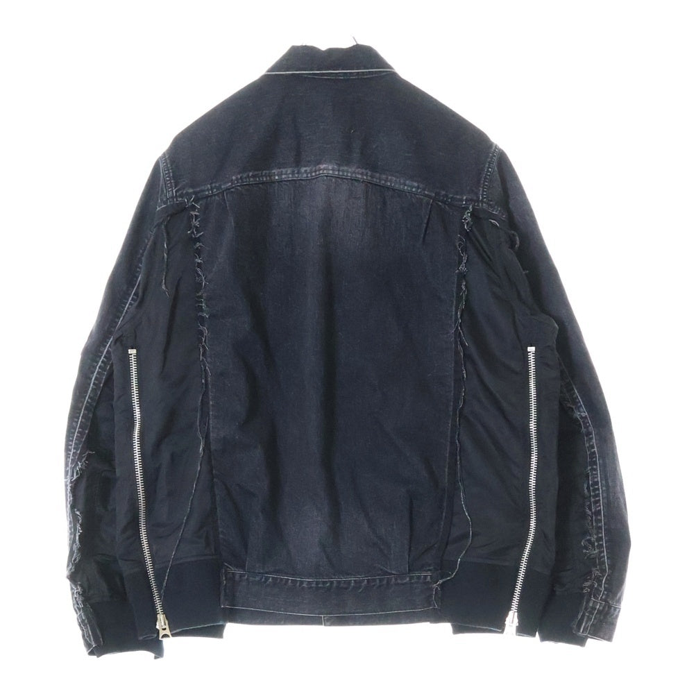 Sacai(サカイ) Denim x Nylon Twill Jacket ナイロン切替 デニムジャケット グレー SCM-053
