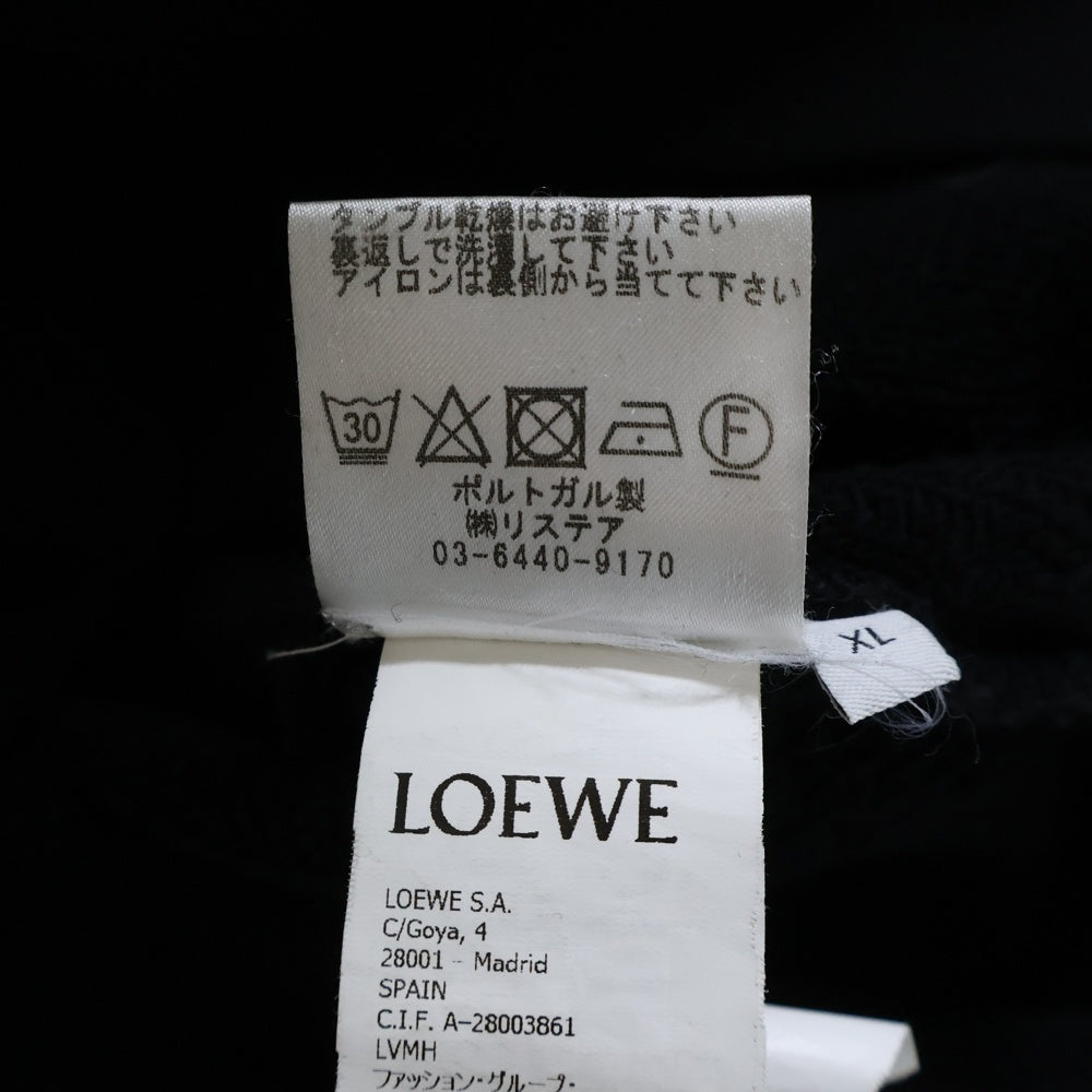 LOEWE(ロエベ) Sweatshirt アナグラム ロゴ刺繍 クルーネックスウェットトレーナー ブラック H526Y24J07
