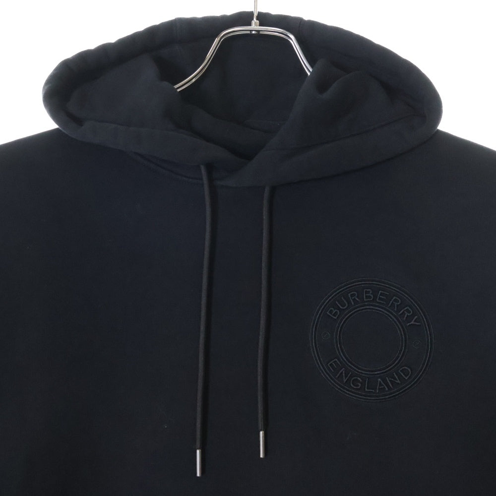 BURBERRY(バーバリー) 21AW Hoodie ロゴ刺繍 プルオーバースウェットパーカー フーディー ブラック 8042229