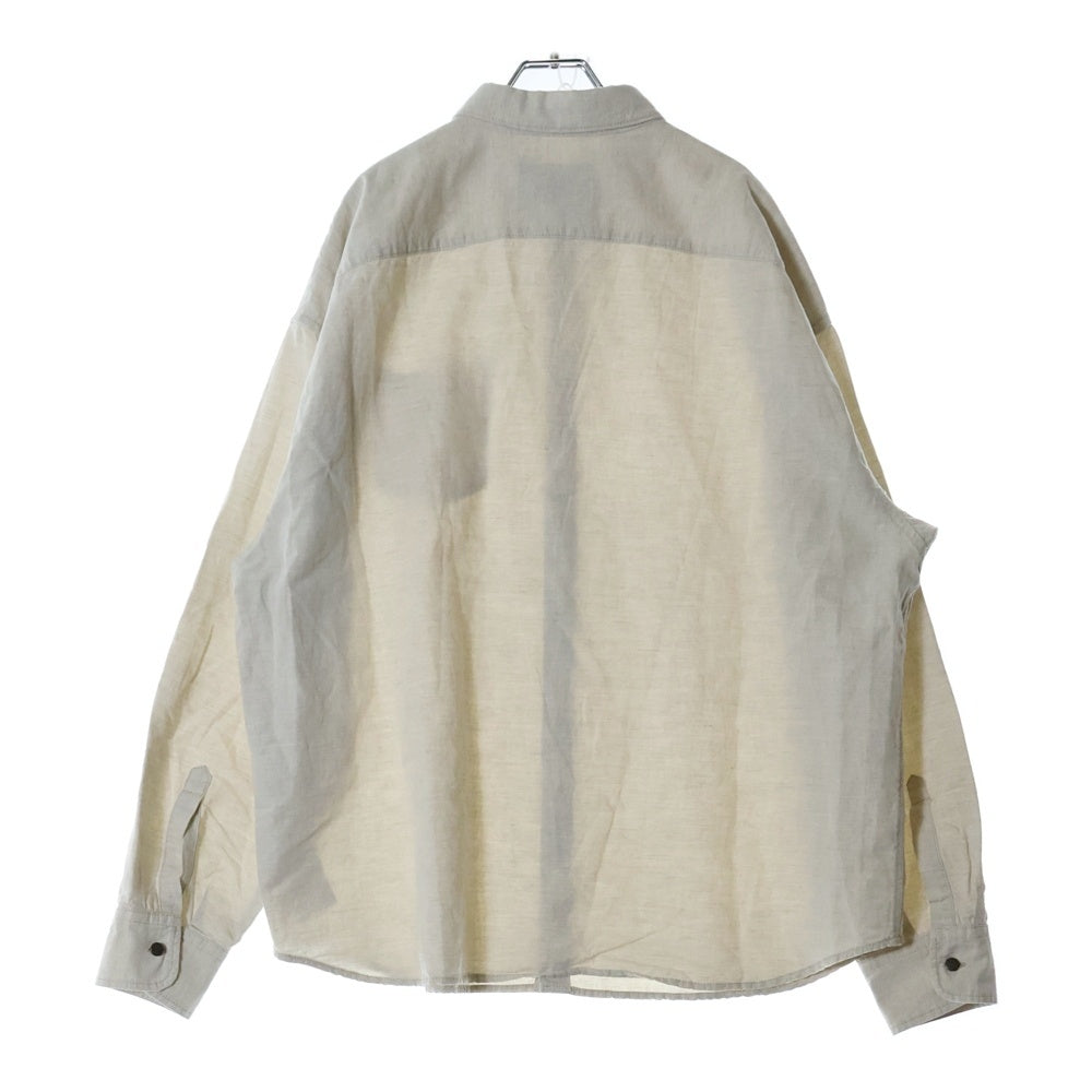 PRADA(プラダ) Chambray Shirt トライアングルロゴ シャンブレーシャツ 長袖シャツ アイボリー GEC105 S000 14J2