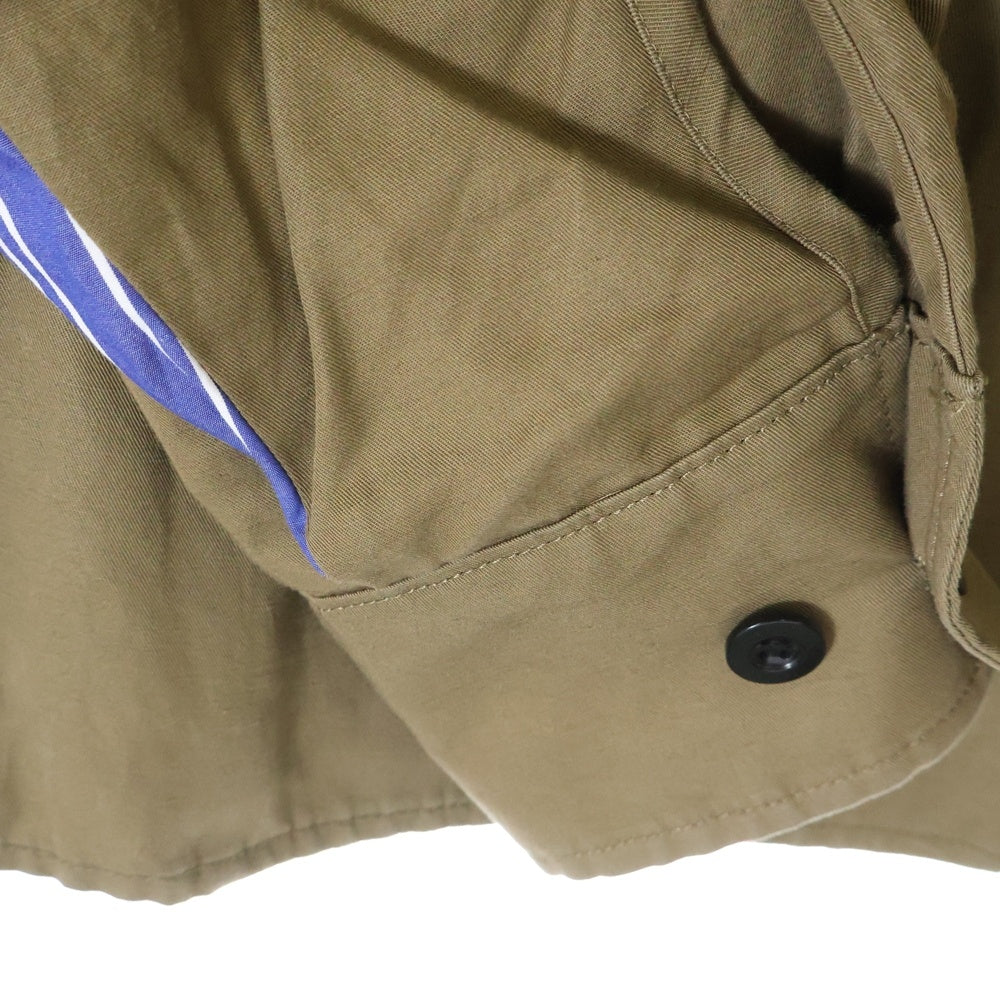 Sacai(サカイ) 22AW Fabric Combo Shirts ファブリックコンボシャツ レイヤード 長袖シャツ カーキ 22-02782M
